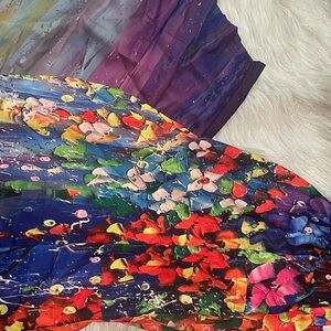 Colorful Abstract Print Pants